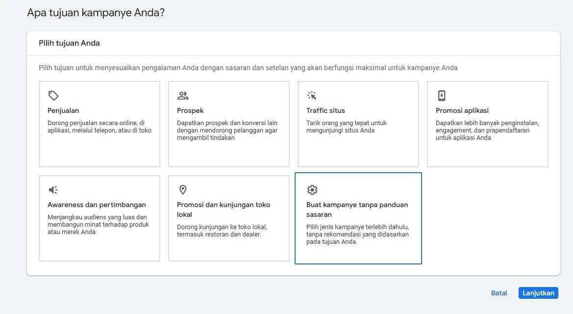 langkah-langkah untuk beriklan google