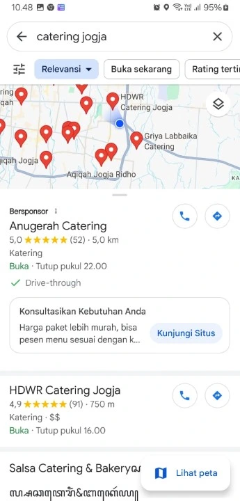 contoh tayangan iklan google maps