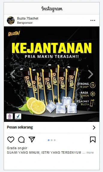 iklan meta ads produk kejantanan di facebook dan instagram 