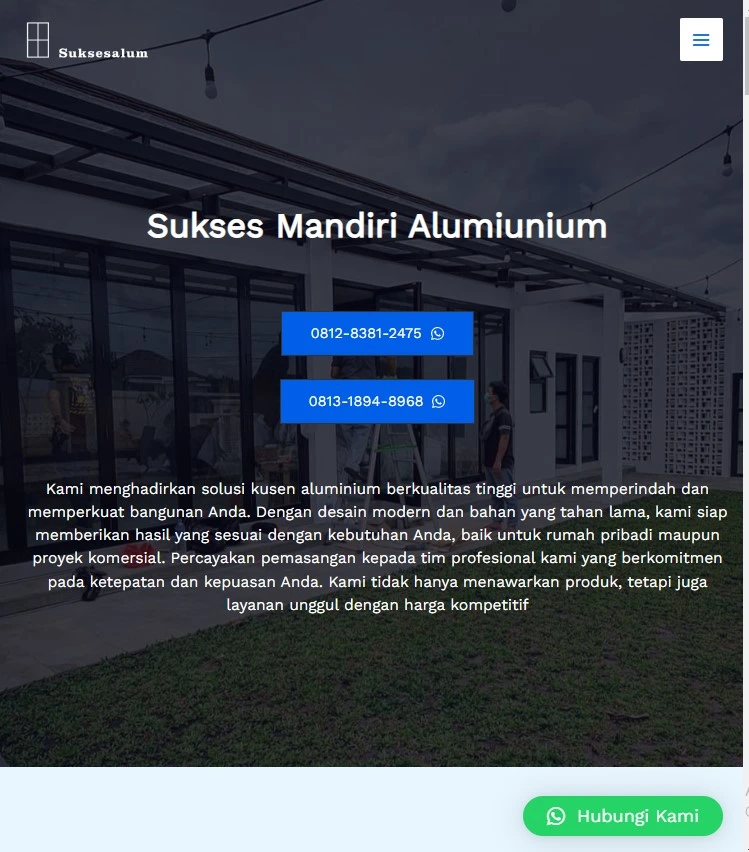 jasa pembuatan landingpage untuk bisnis aluminium