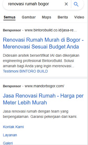 jasa iklan google bogor. Kontraktor bangunan bogor