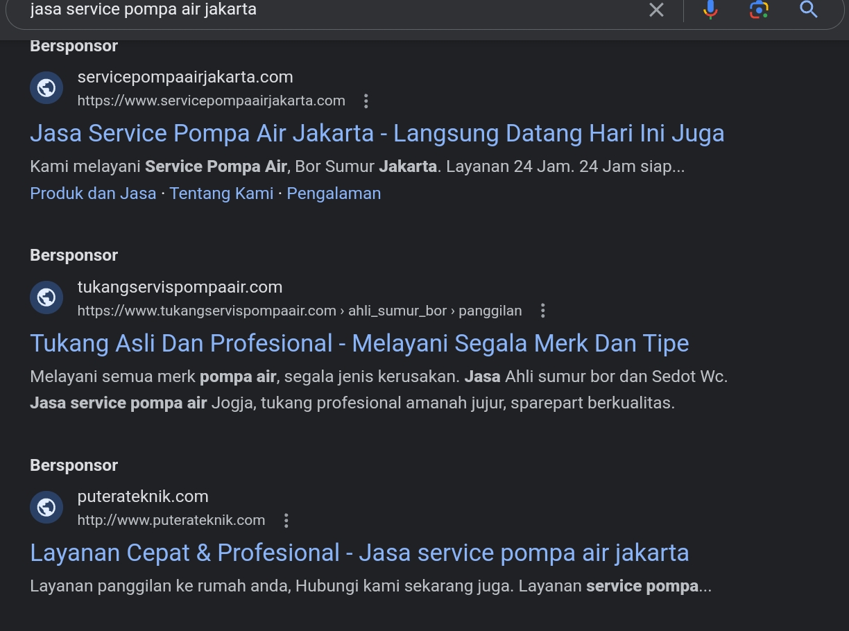 contoh iklan google di bekasi